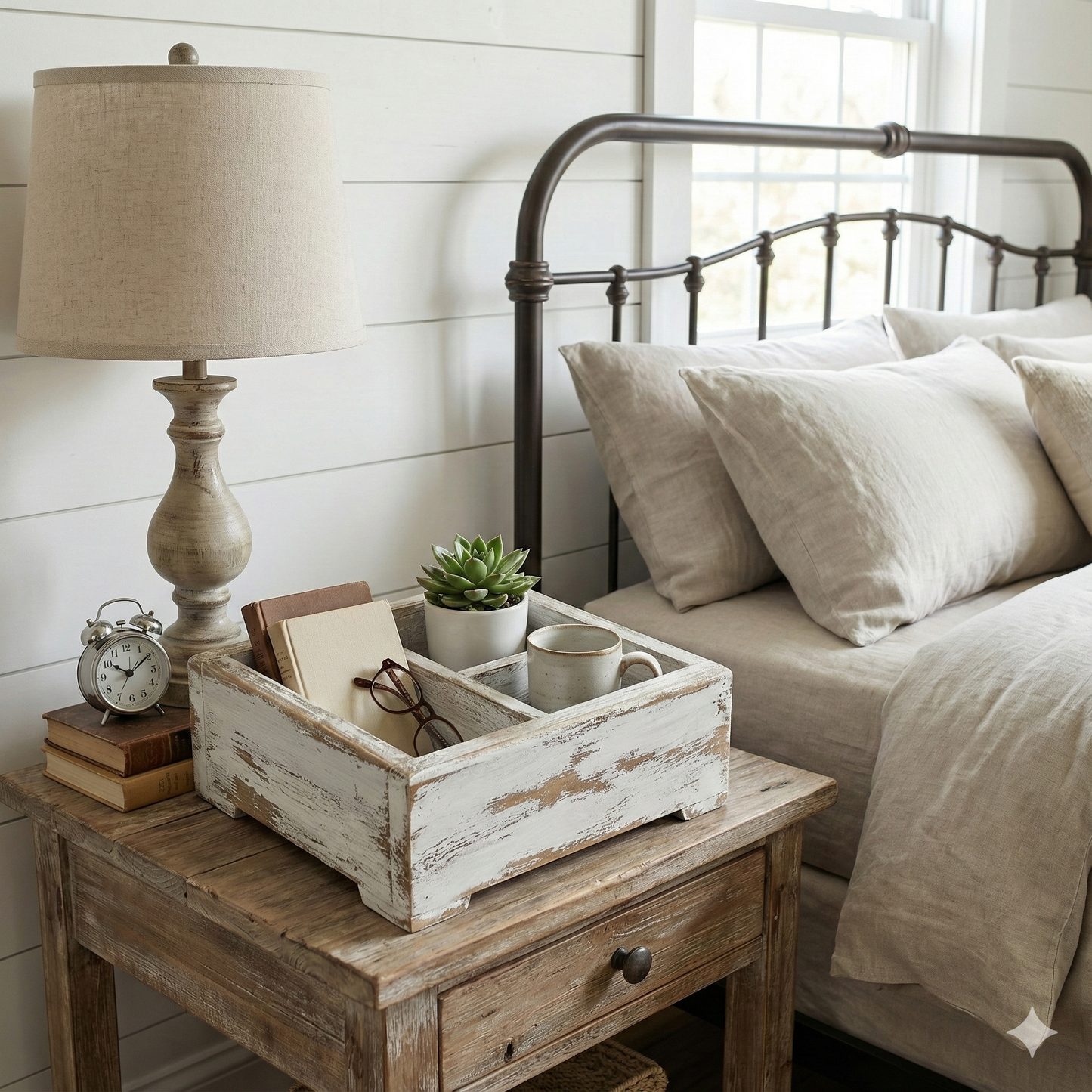 Handcrafted Farmhouse Wood Organizer Box | Rustic Storage Crate | Distressed Wooden Decor