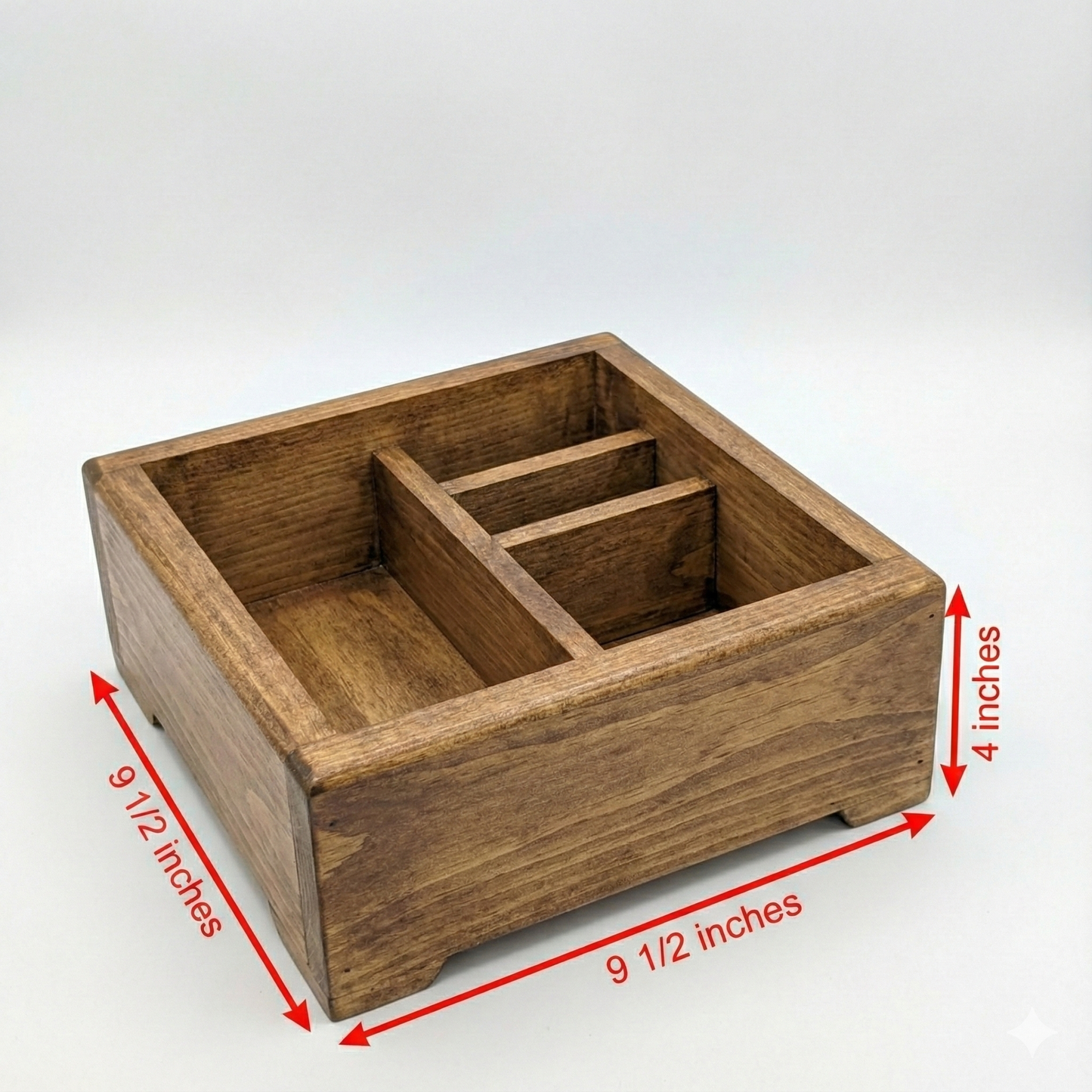 Handcrafted Farmhouse Wood Organizer Box | Rustic Storage Crate | Distressed Wooden Decor