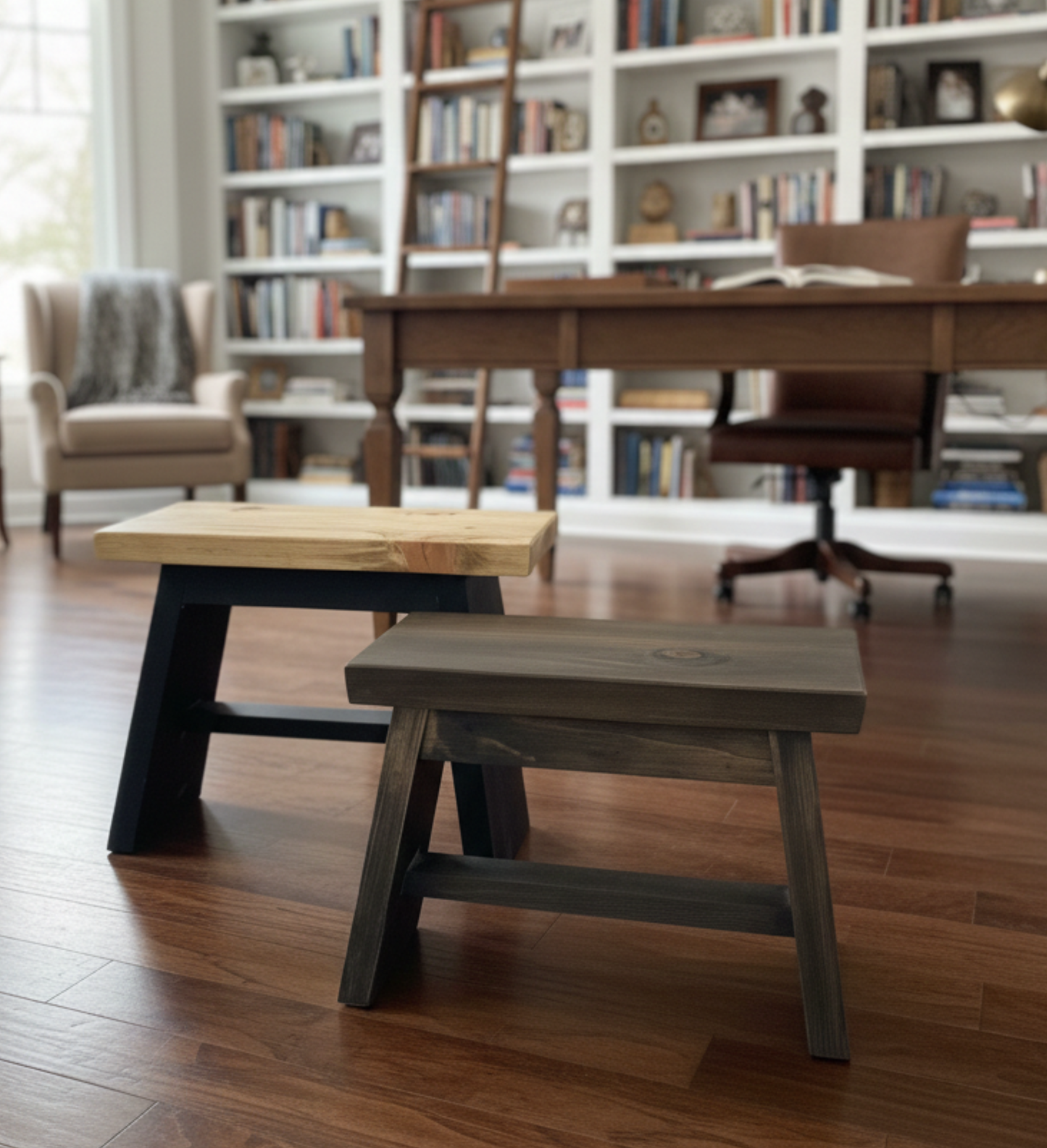 Handcrafted Rustic Pine Wood Step Stool | Farmhouse Kitchen Decor | 14"x7.25"x10"