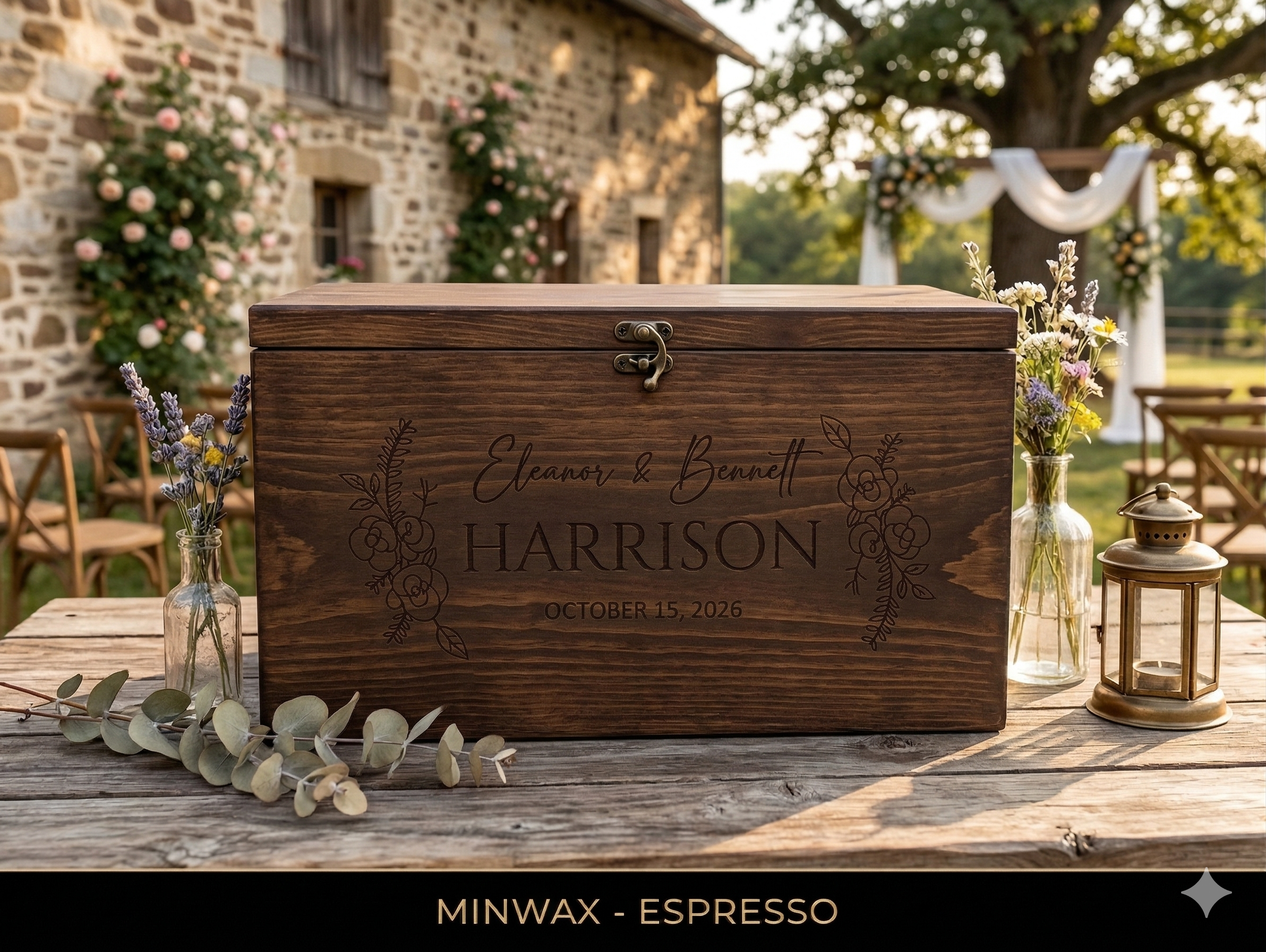 Personalized Wooden Wedding Keepsake Box