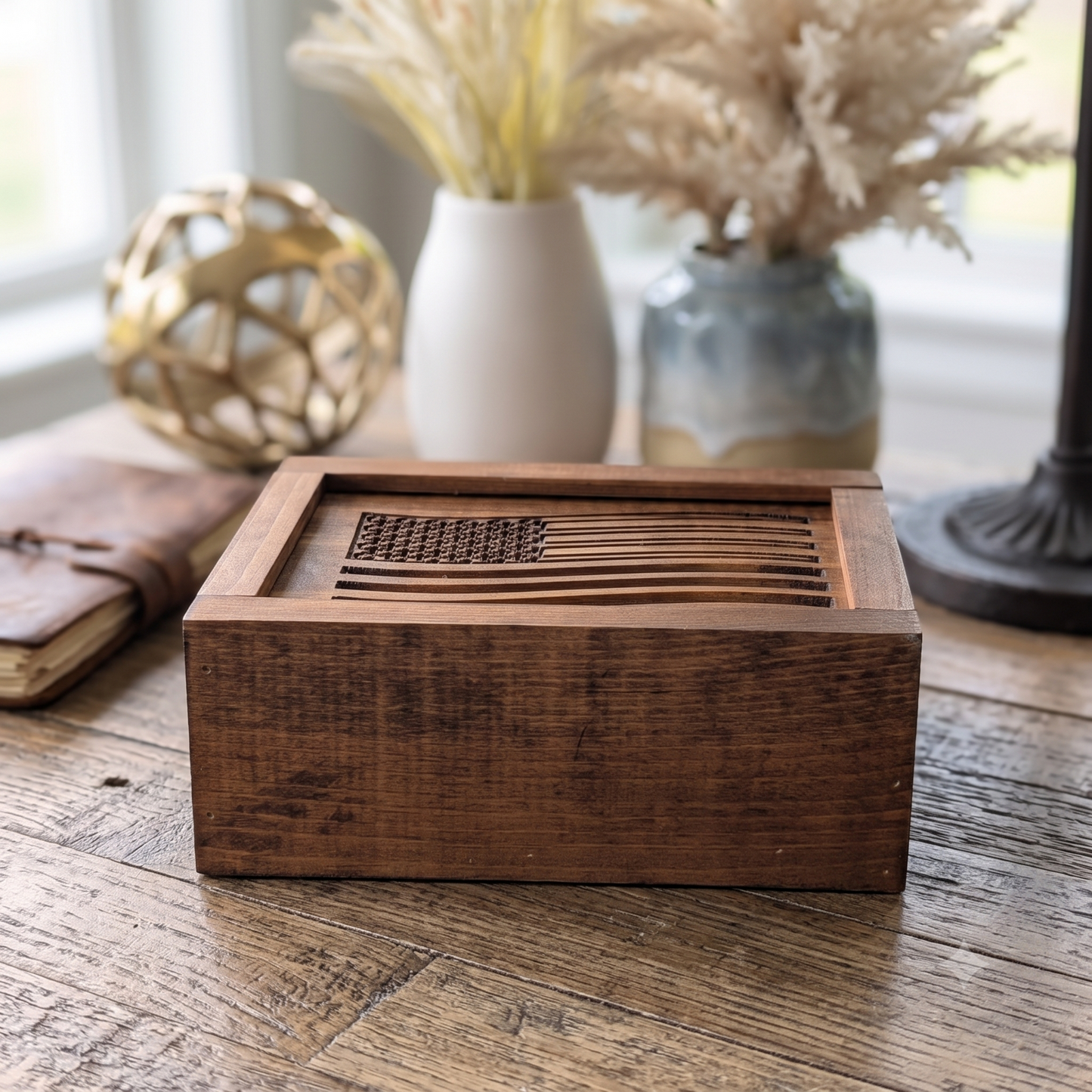 Personalized Men's Rustic Pine Valet Box | Handcrafted Keepsake | Wedding Anniversary Gift