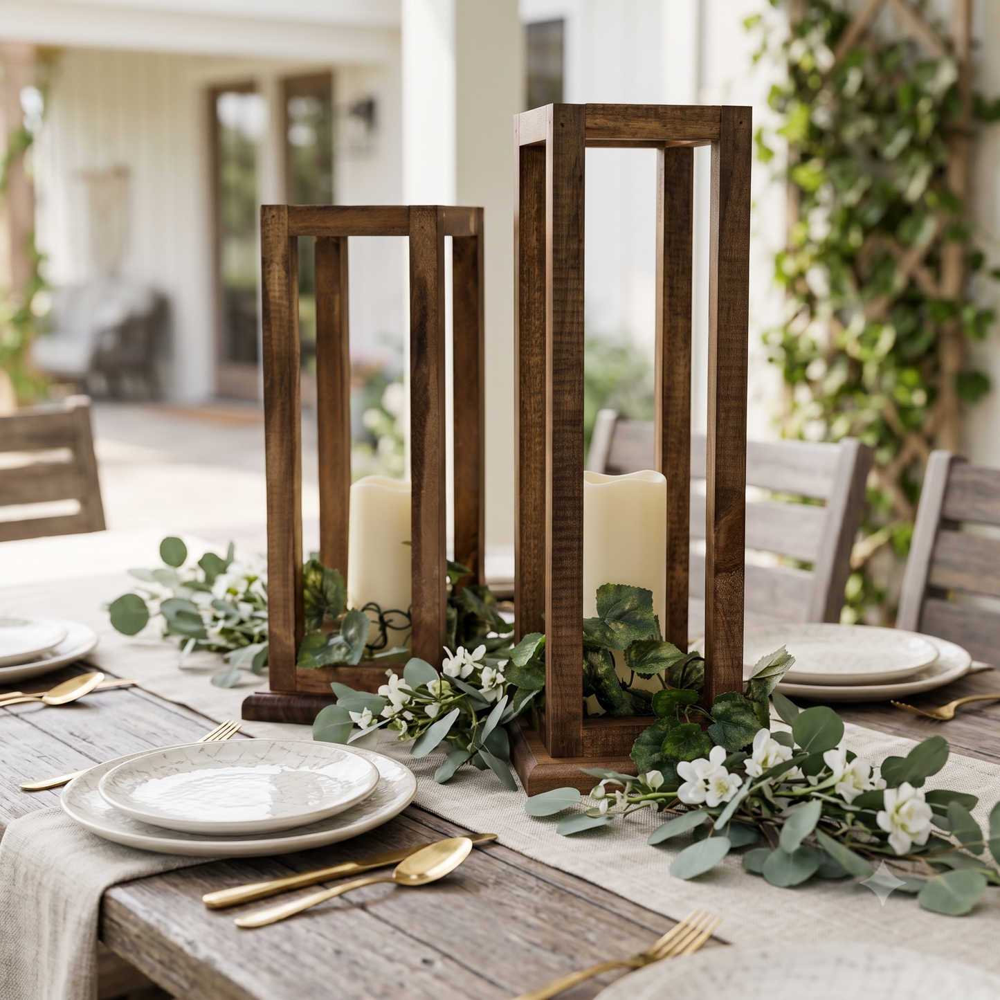 Handcrafted Pine Wood Candle Lantern | Rustic Farmhouse Wedding Centerpiece | Bulk Orders