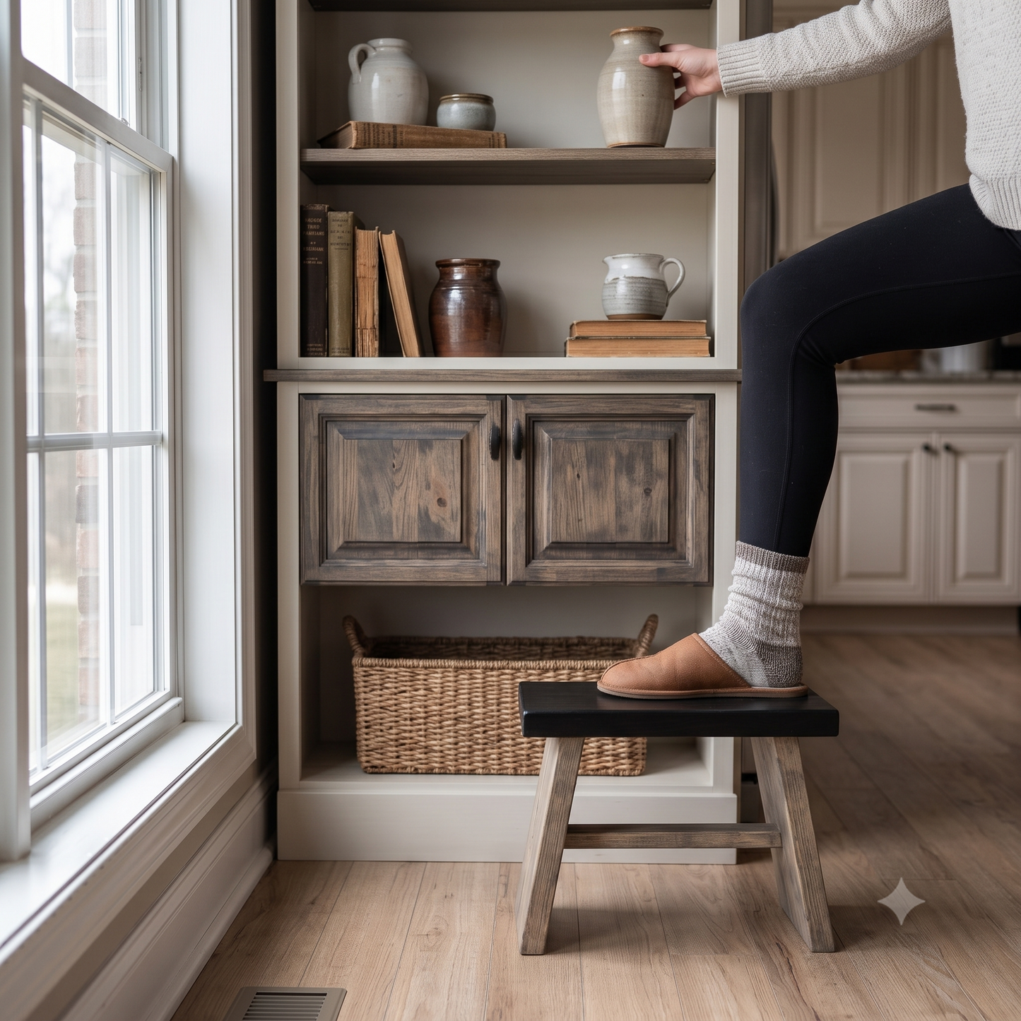 Handcrafted Rustic Pine Wood Step Stool | Farmhouse Kitchen Decor | 14"x7.25"x10"