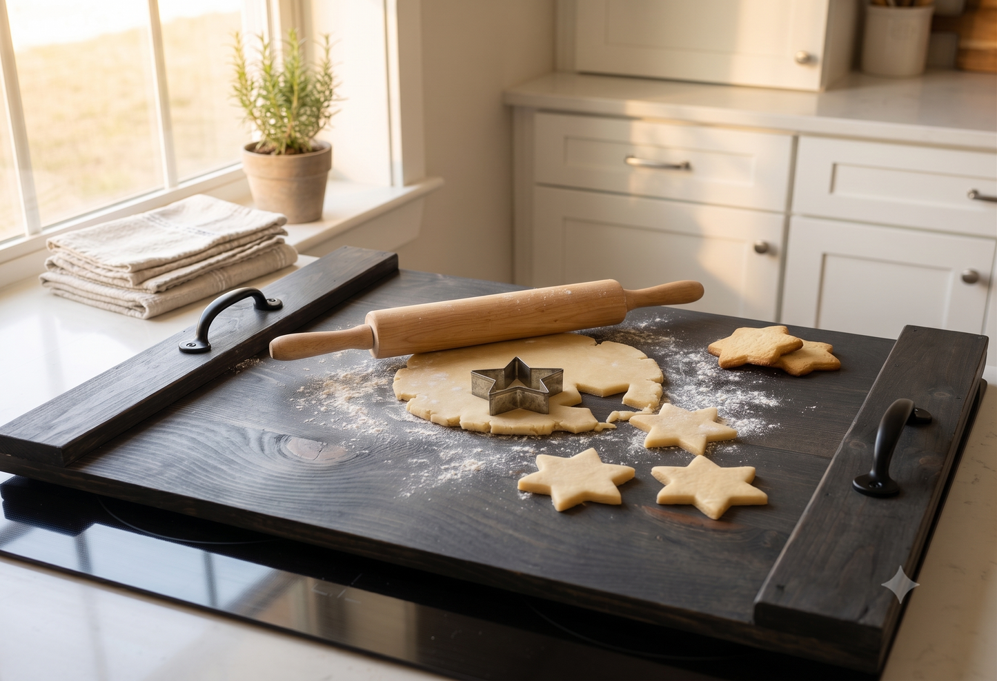 Handcrafted Pine Wood Stove Top Cover | Rustic Farmhouse Noodle Board | Kitchen Decor