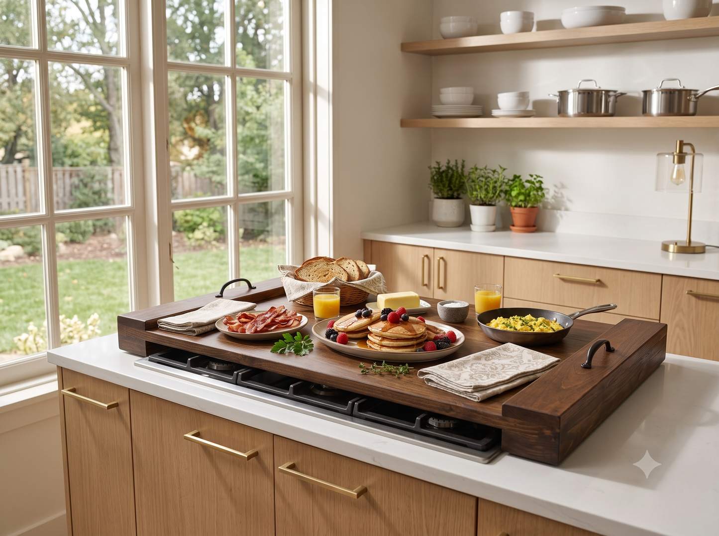 Handcrafted Pine Wood Stove Top Cover | Rustic Farmhouse Noodle Board | Kitchen Decor
