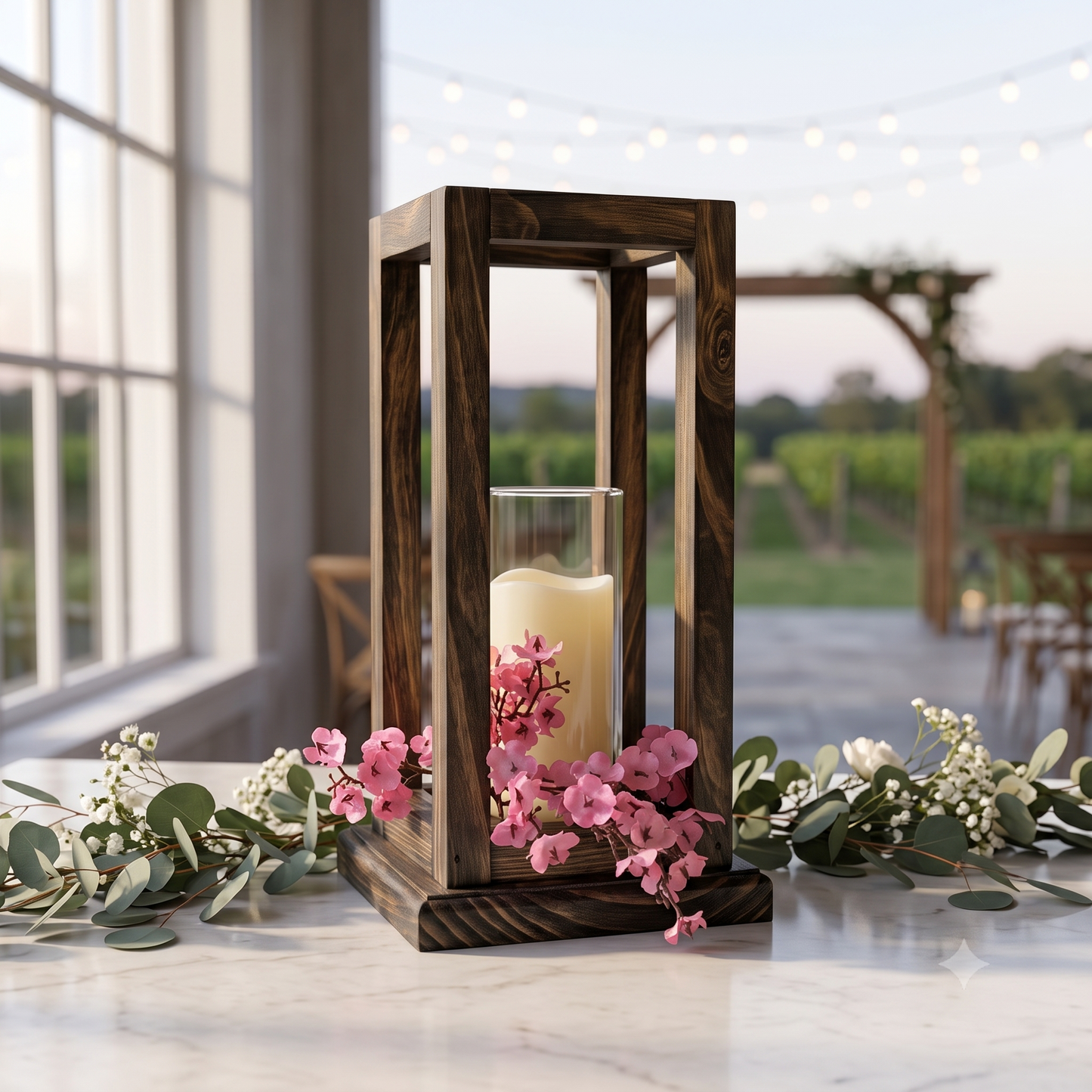 Handcrafted Pine Wood Candle Lantern | Rustic Farmhouse Wedding Centerpiece | Bulk Orders