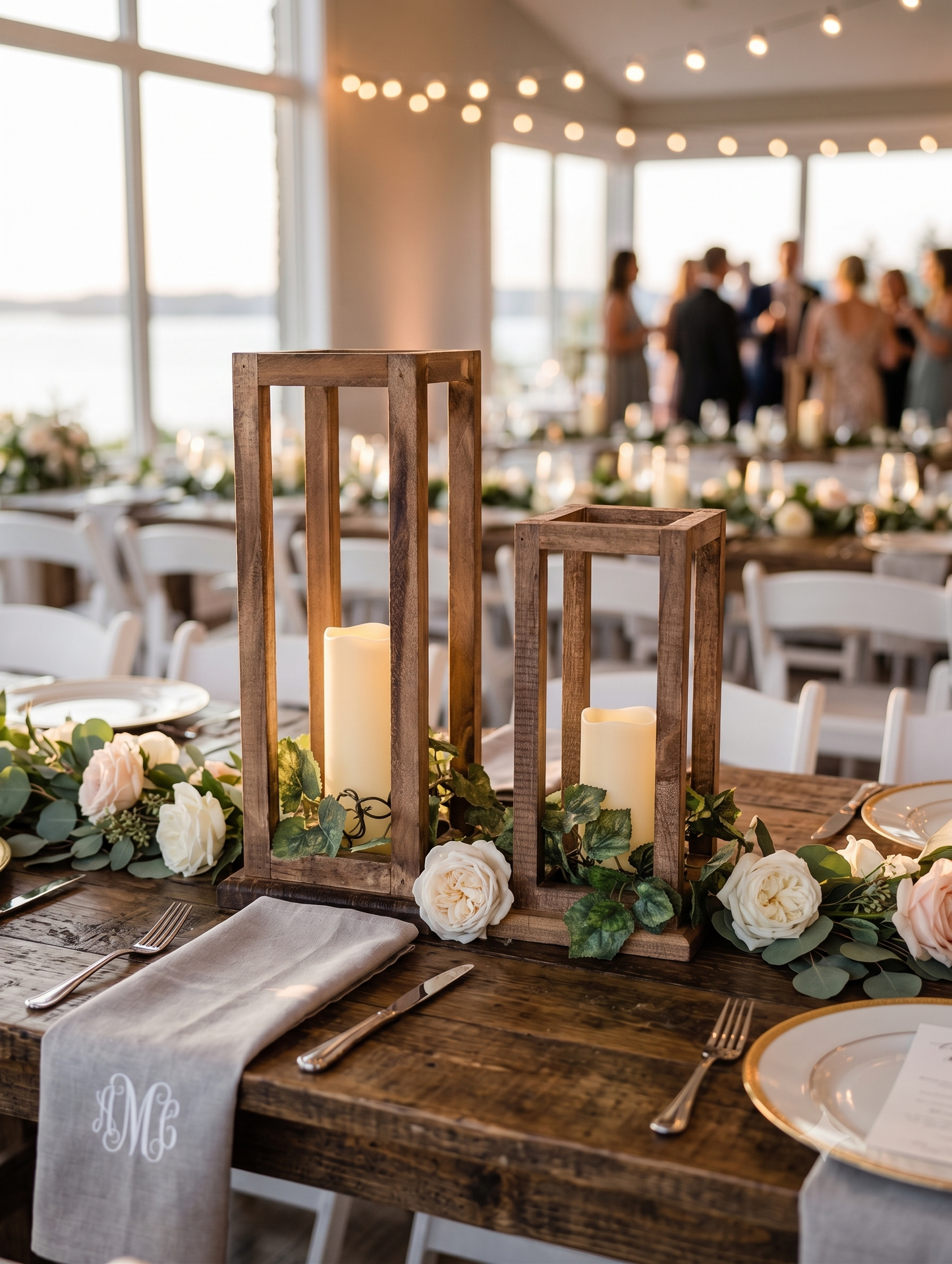 Handcrafted Pine Wood Candle Lantern | Rustic Farmhouse Wedding Centerpiece | Bulk Orders
