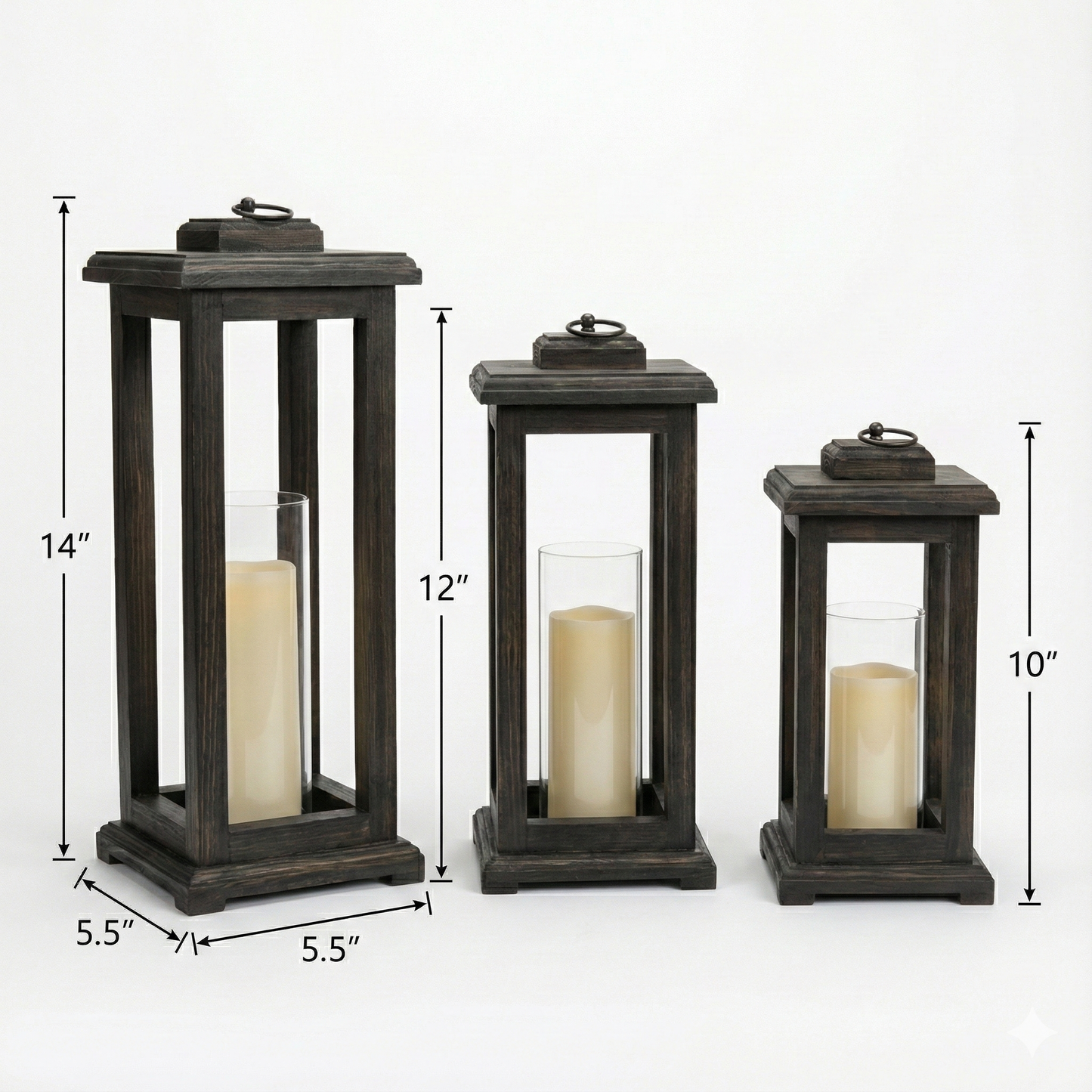 Handcrafted Wood Candle Lantern | Rustic Farmhouse Wedding Centerpiece | Distressed Finish