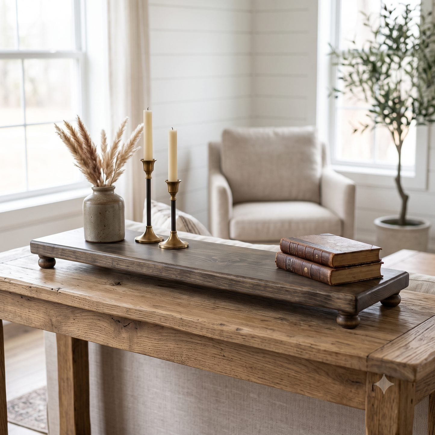 Handmade Rustic Pine Wood Display Riser | Farmhouse Table Decor Tray | Multiple Sizes