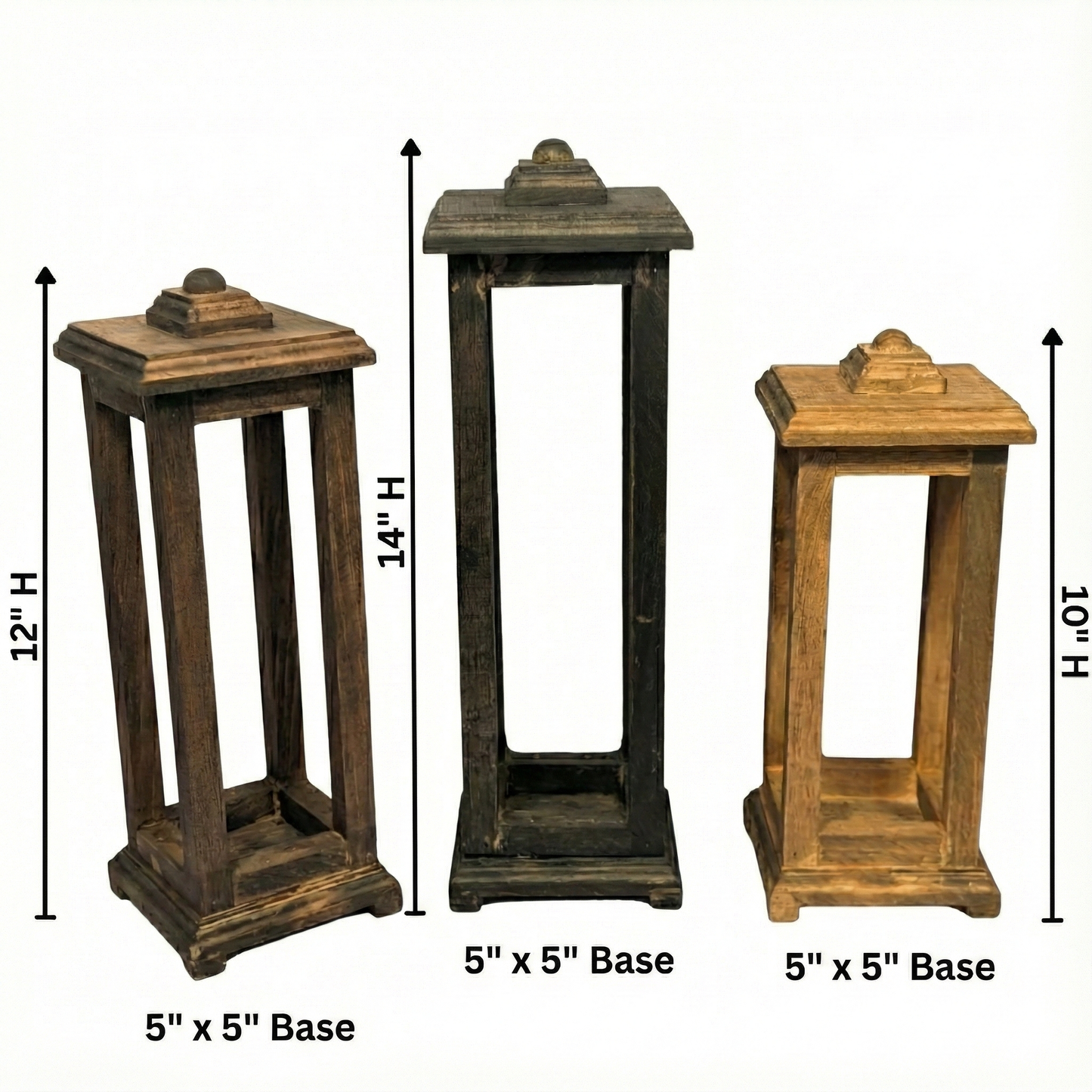 Handcrafted Rustic Wood Candle Lantern | Farmhouse Wedding Centerpiece | Reclaimed Wooden Holder