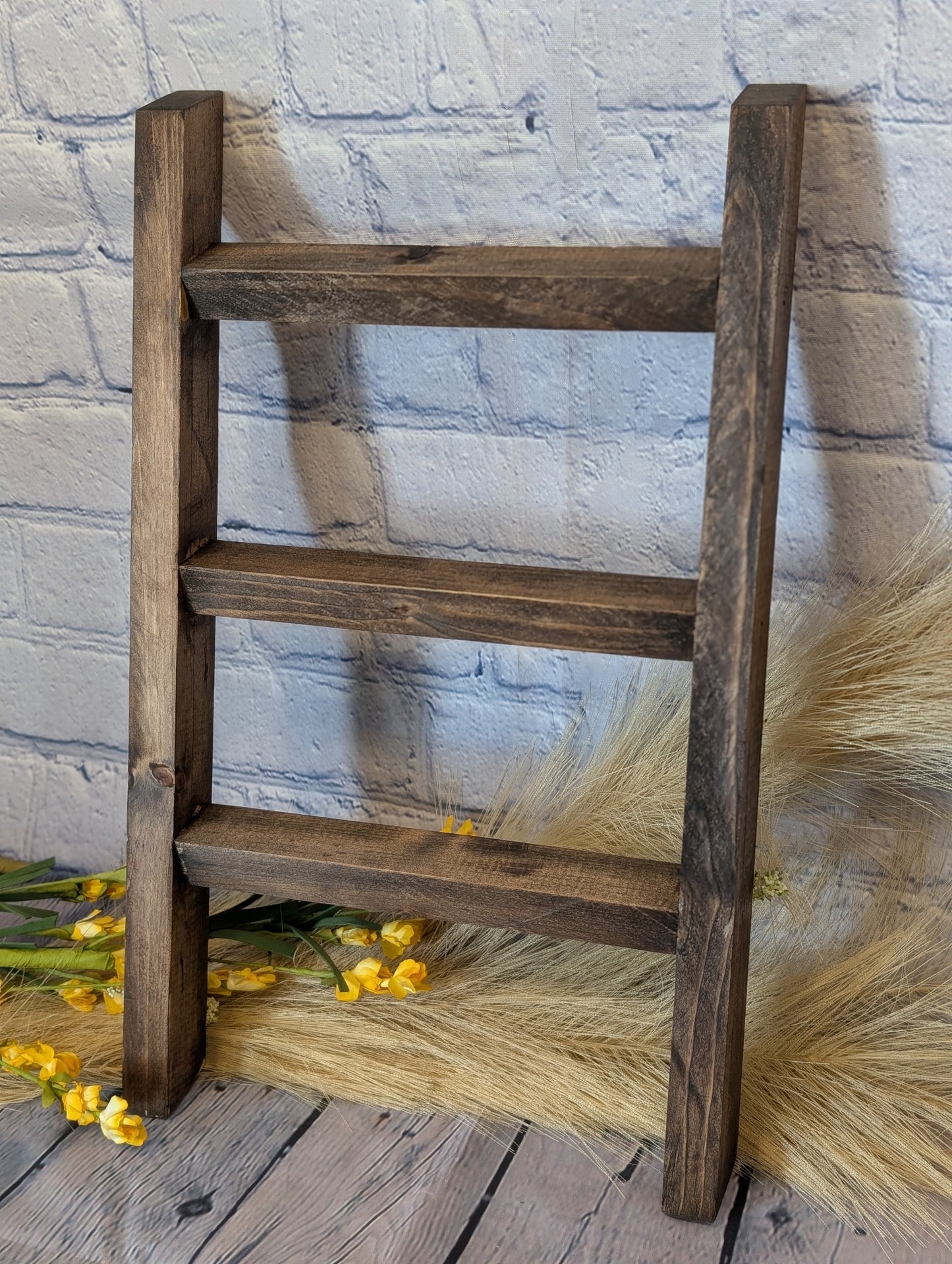 Handcrafted Decorative Countertop Ladder | Rustic Farmhouse Bathroom and Kitchen Décor | Towel & Display Rack