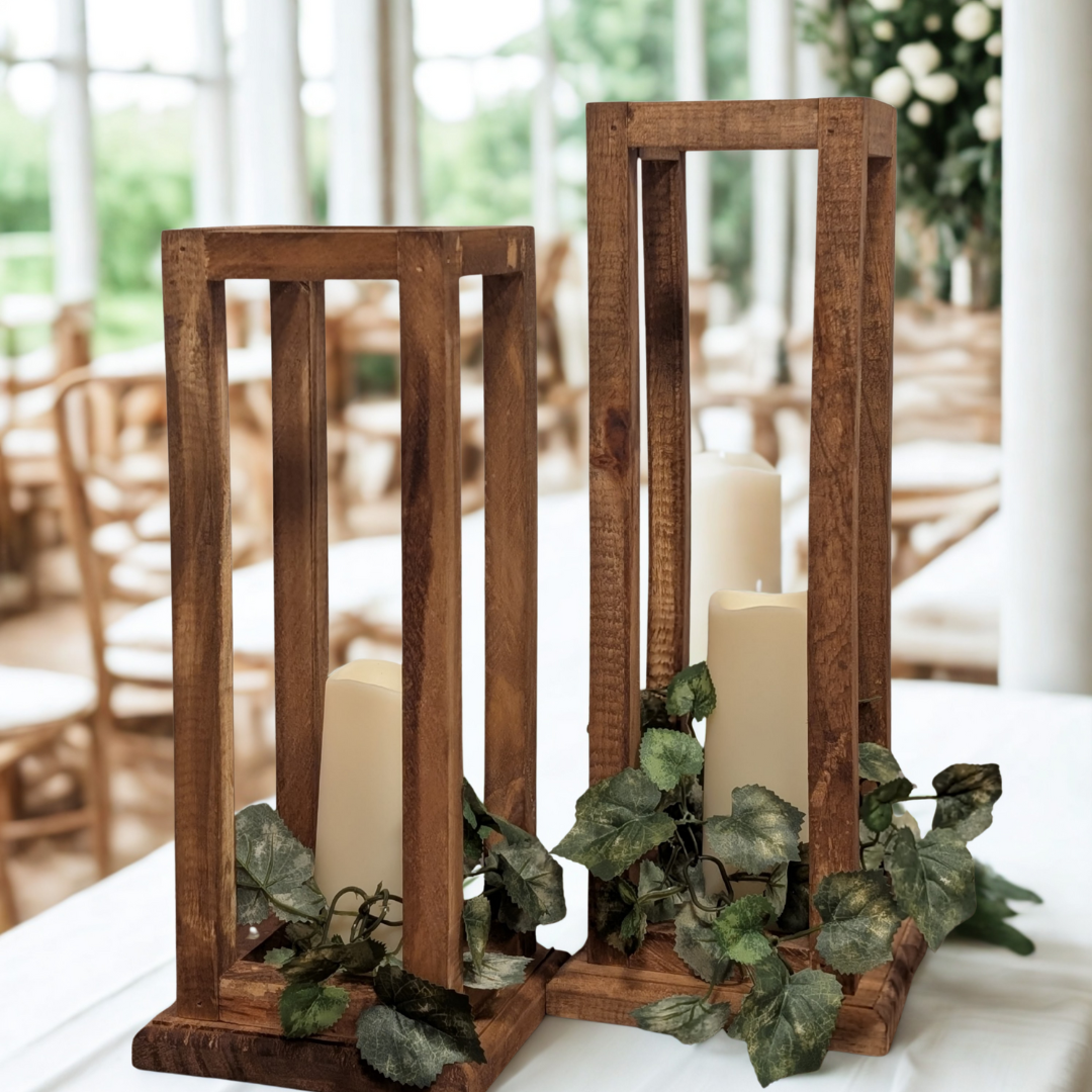 Handcrafted Pine Wood Candle Lantern | Rustic Farmhouse Wedding Centerpiece | Bulk Orders