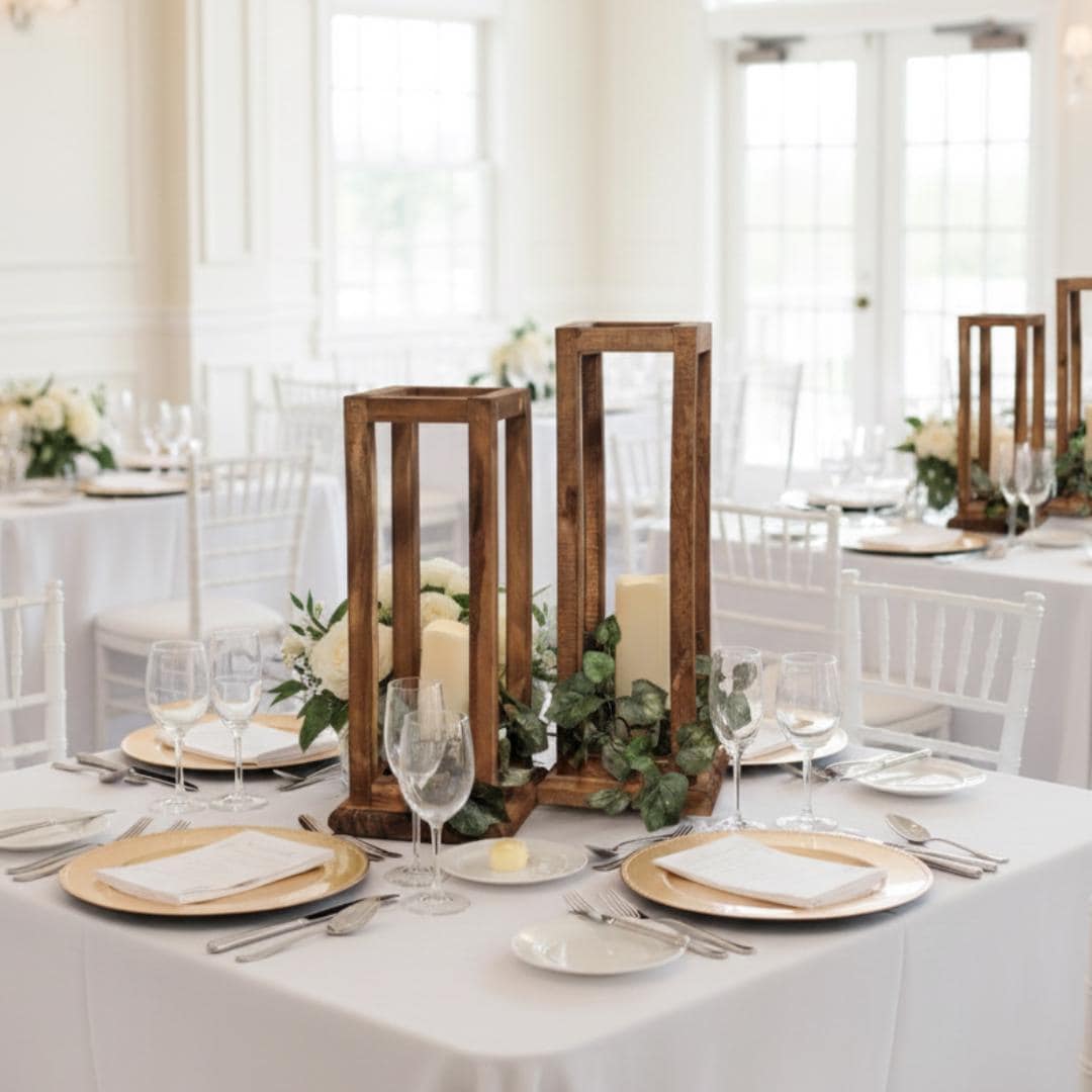 Handcrafted Pine Wood Candle Lantern | Rustic Farmhouse Wedding Centerpiece | Bulk Orders
