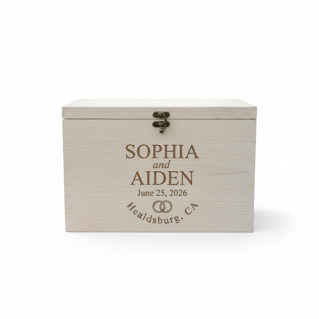 Wedding Keepsake Box – Clean White Background